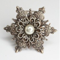 delicata brosa victorian revival. argint aurit. manufactura de atelier italian